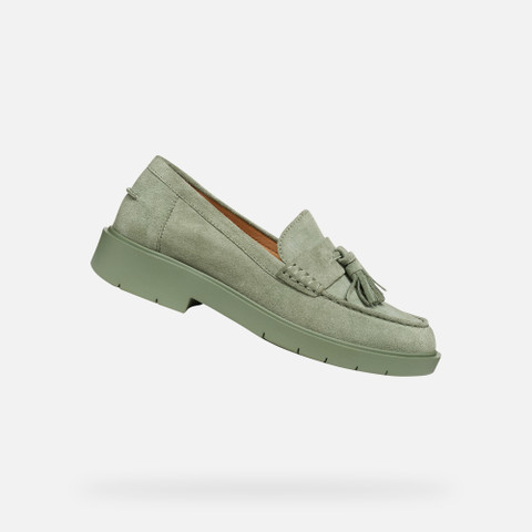 Suede loafers SPHERICA EC1 B WOMAN Olive | GEOX