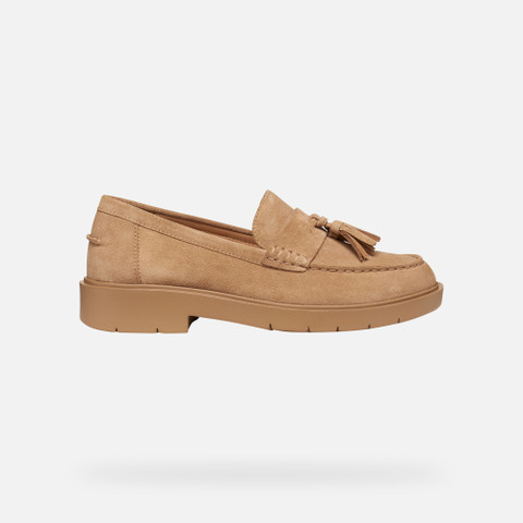 Suede loafers SPHERICA EC1 B WOMAN Beige - image number 1 | GEOX