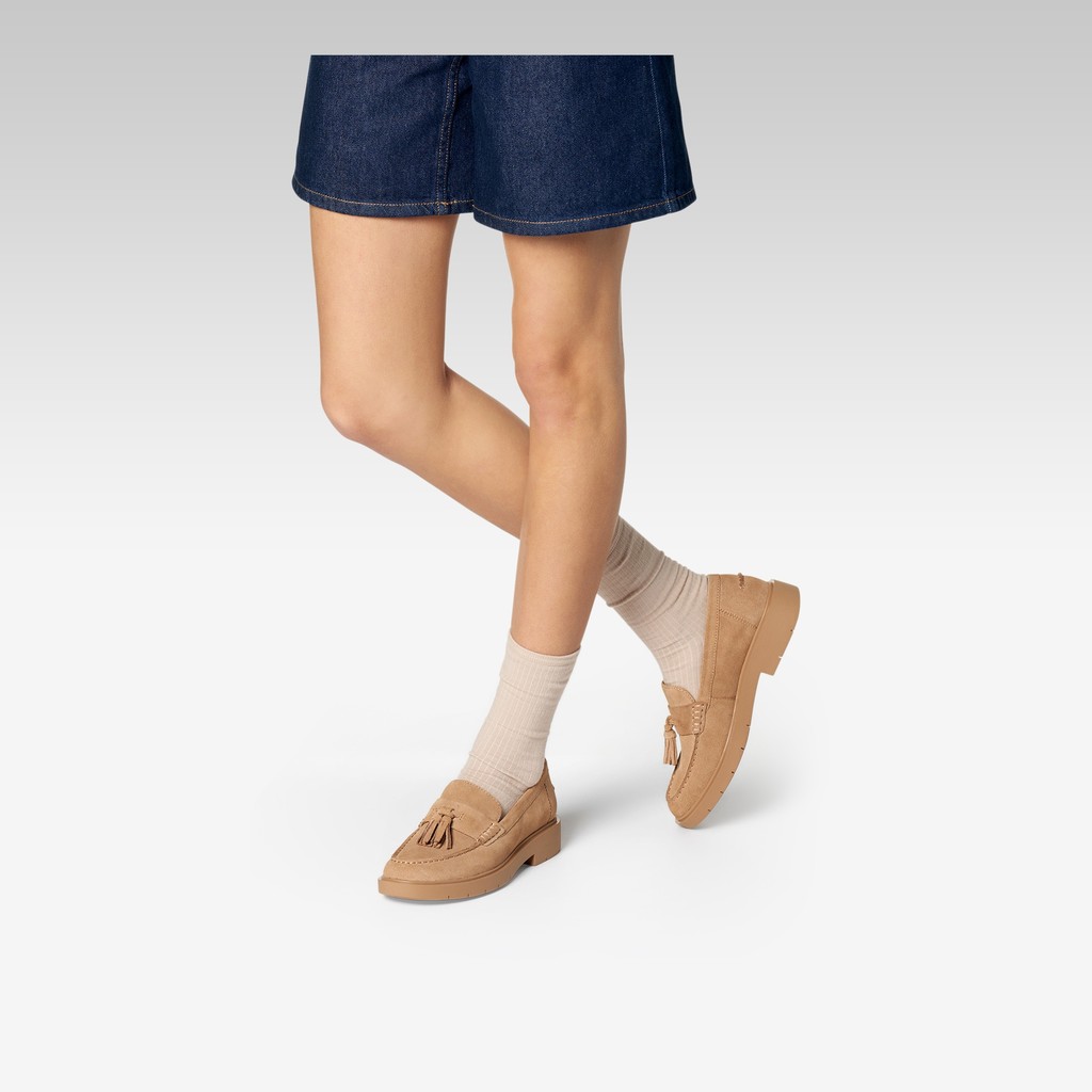 Suede loafers SPHERICA EC1 B WOMAN Beige - image number 1 | GEOX