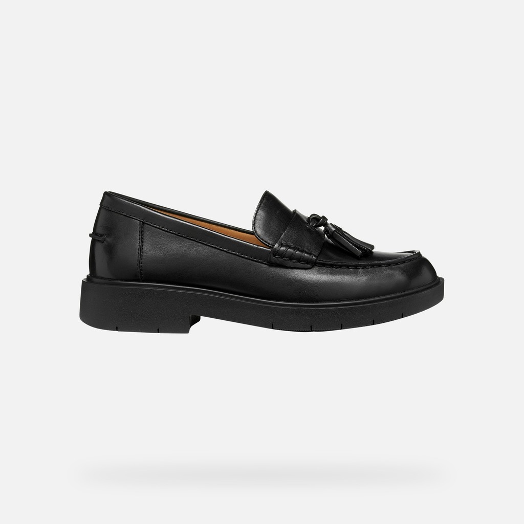 Leather loafers SPHERICA EC1 B WOMAN Black - image number 1 | GEOX