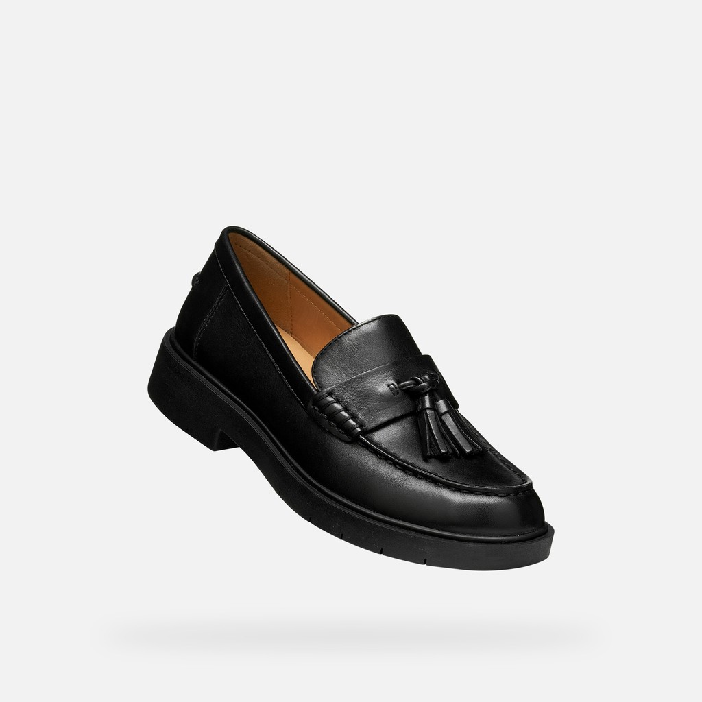 Leather loafers SPHERICA EC1 B WOMAN Black - image number 4 | GEOX