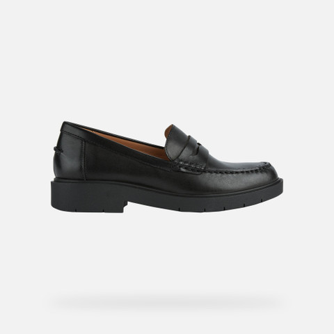 Leather loafers SPHERICA EC1 B WOMAN Black - image number 2 | GEOX