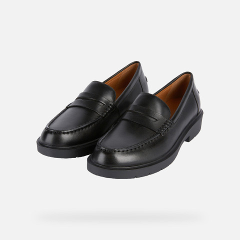 Leather loafers SPHERICA EC1 B WOMAN Black - image number 8 | GEOX