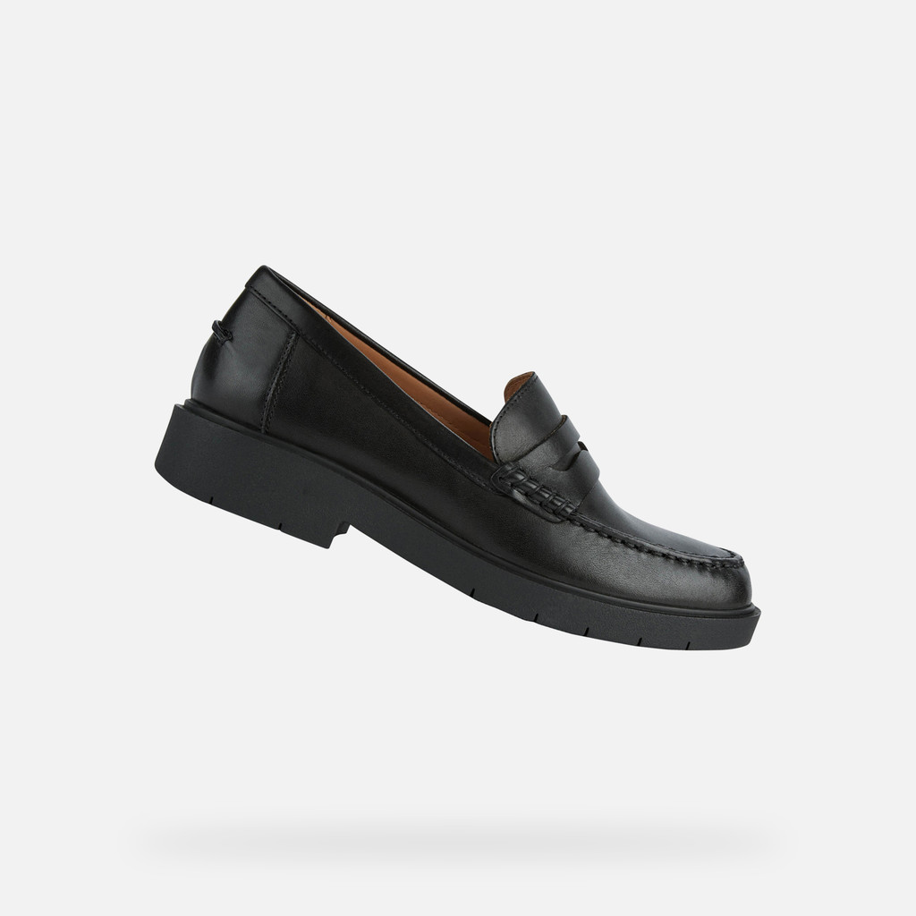 Leather loafers SPHERICA EC1 B WOMAN Black - image number 0 | GEOX