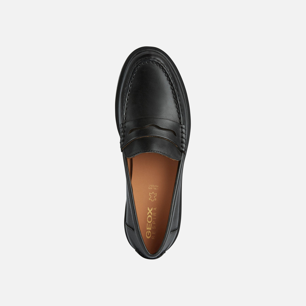Leather loafers SPHERICA EC1 B WOMAN Black - image number 6 | GEOX