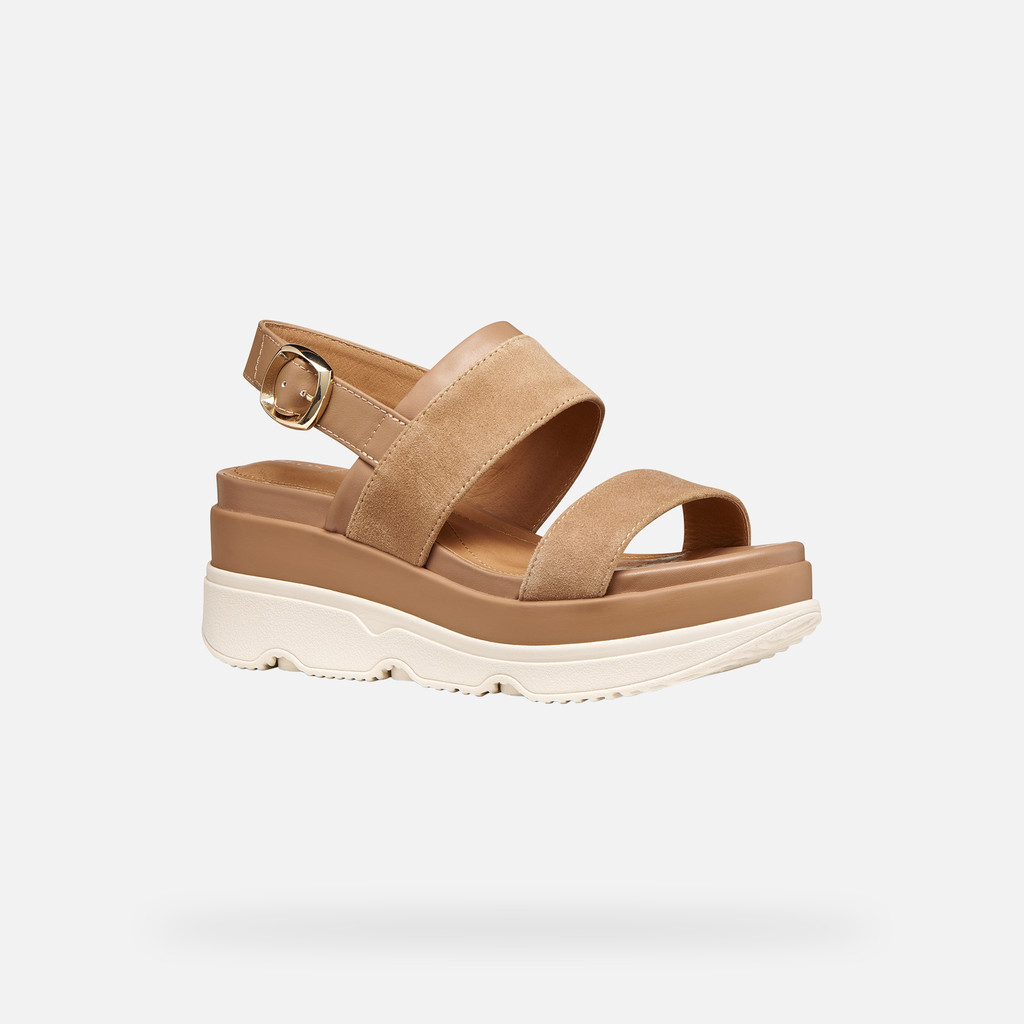 Wedge sandals GARDENIA WOMAN Beige - image number 2 | GEOX