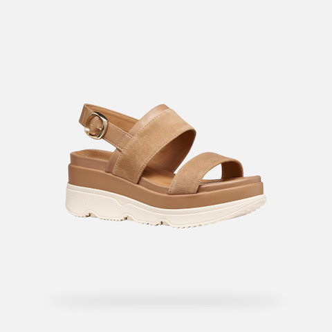 Wedge sandals GARDENIA WOMAN Beige - image number 2 | GEOX