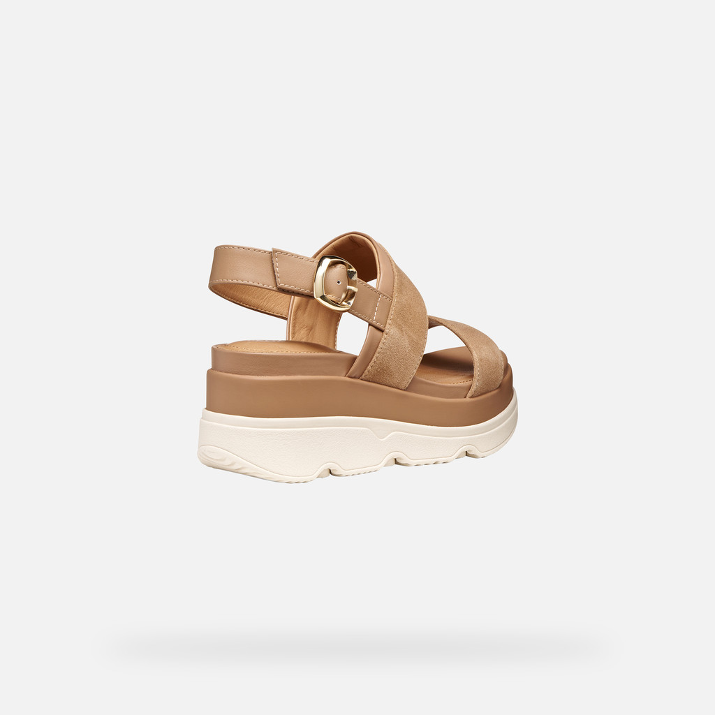 Wedge sandals GARDENIA WOMAN Beige - image number 4 | GEOX