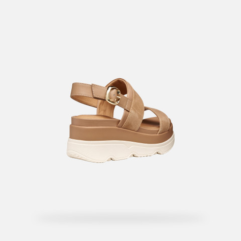 Wedge sandals GARDENIA WOMAN Beige - image number 4 | GEOX