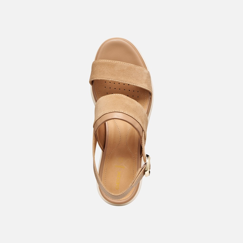 Wedge sandals GARDENIA WOMAN Beige - image number 5 | GEOX