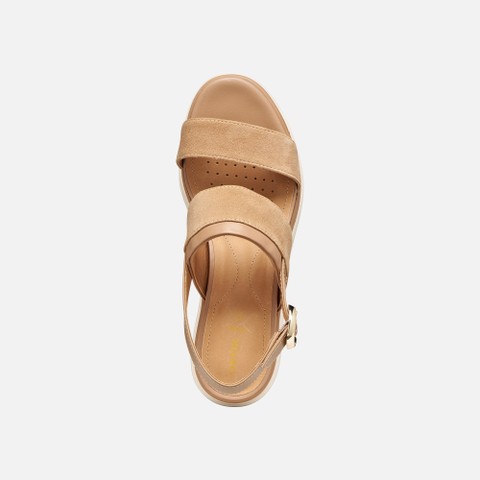 Wedge sandals GARDENIA WOMAN Beige - image number 5 | GEOX