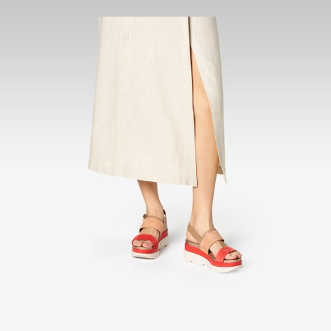 Wedge sandals GARDENIA WOMAN Peach/Light brown - image number 1 | GEOX