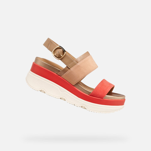 Wedge sandals GARDENIA WOMAN Peach/Light brown | GEOX