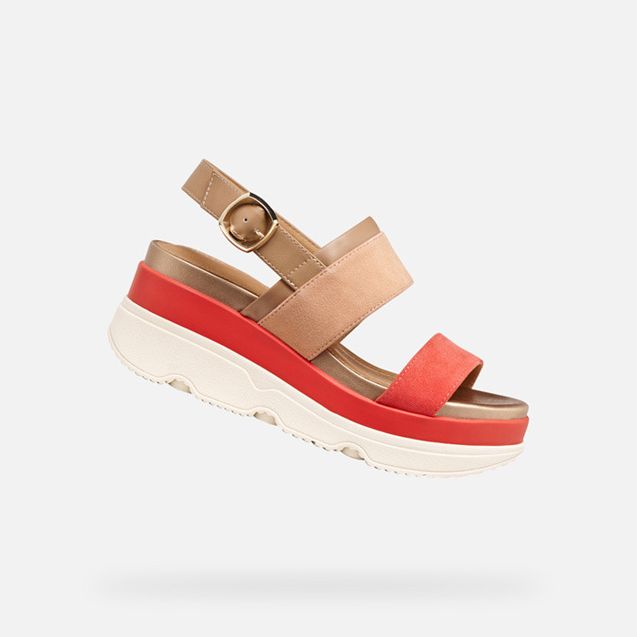 Wedge sandals GARDENIA WOMAN Peach/Light brown | GEOX