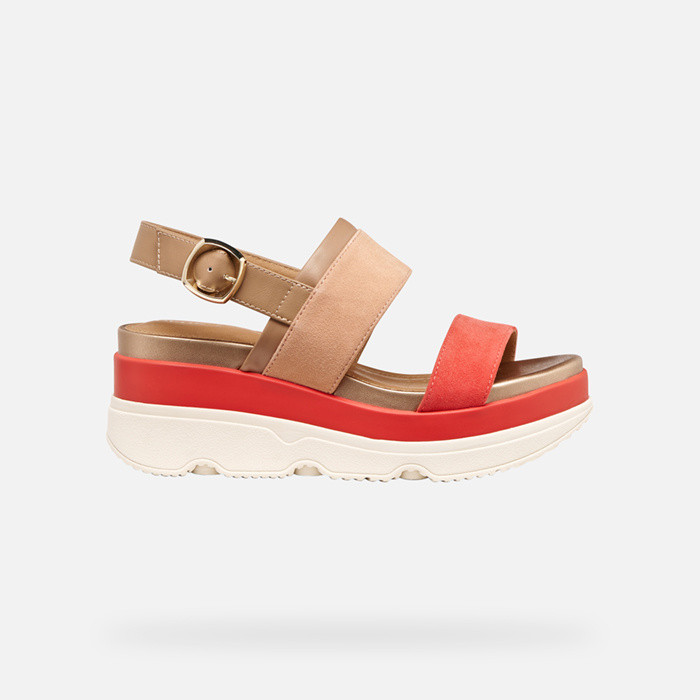 Wedge sandals GARDENIA WOMAN Peach/Light brown | GEOX