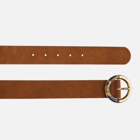 Leather belt BELT WOMAN Brown - image number 1 | GEOX