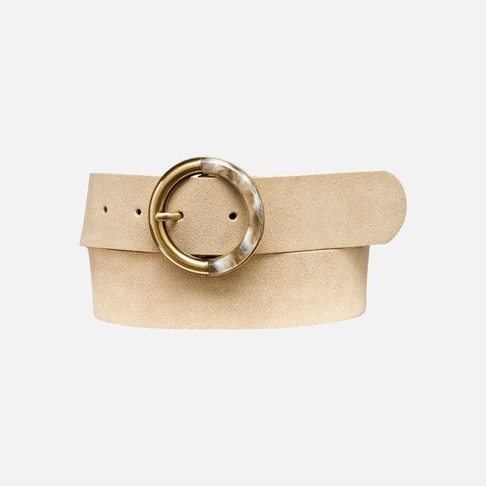 Leather belt BELT WOMAN Light Taupe | GEOX