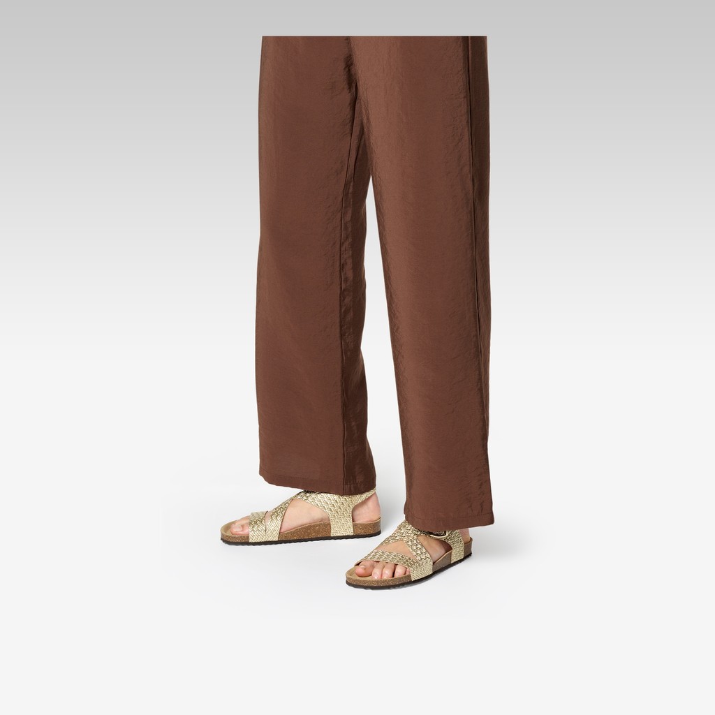 Flat sandals BRIONIA WOMAN Light Gold - image number 1 | GEOX