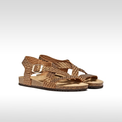 Flat sandals BRIONIA WOMAN Bronze - image number 2 | GEOX