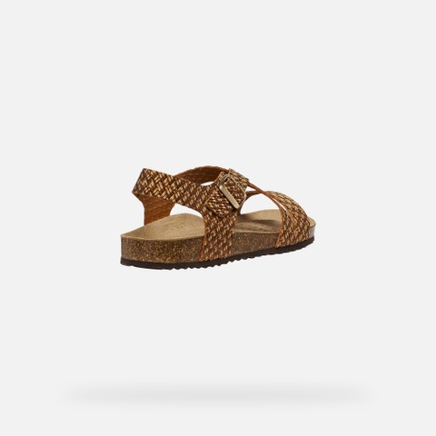 Flat sandals BRIONIA WOMAN Bronze - image number 4 | GEOX