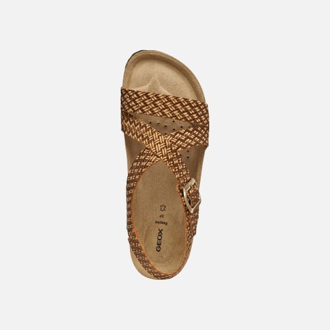 Flat sandals BRIONIA WOMAN Bronze - image number 5 | GEOX