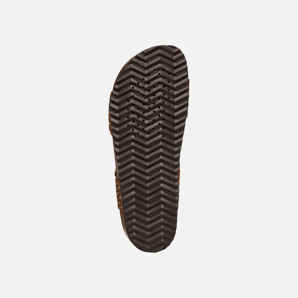 Flat sandals BRIONIA WOMAN Bronze - image number 6 | GEOX