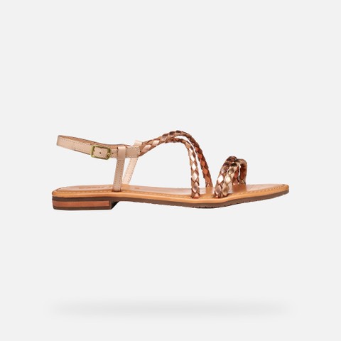Flat sandals SOZY S WOMAN Beige/Rose gold - image number 1 | GEOX