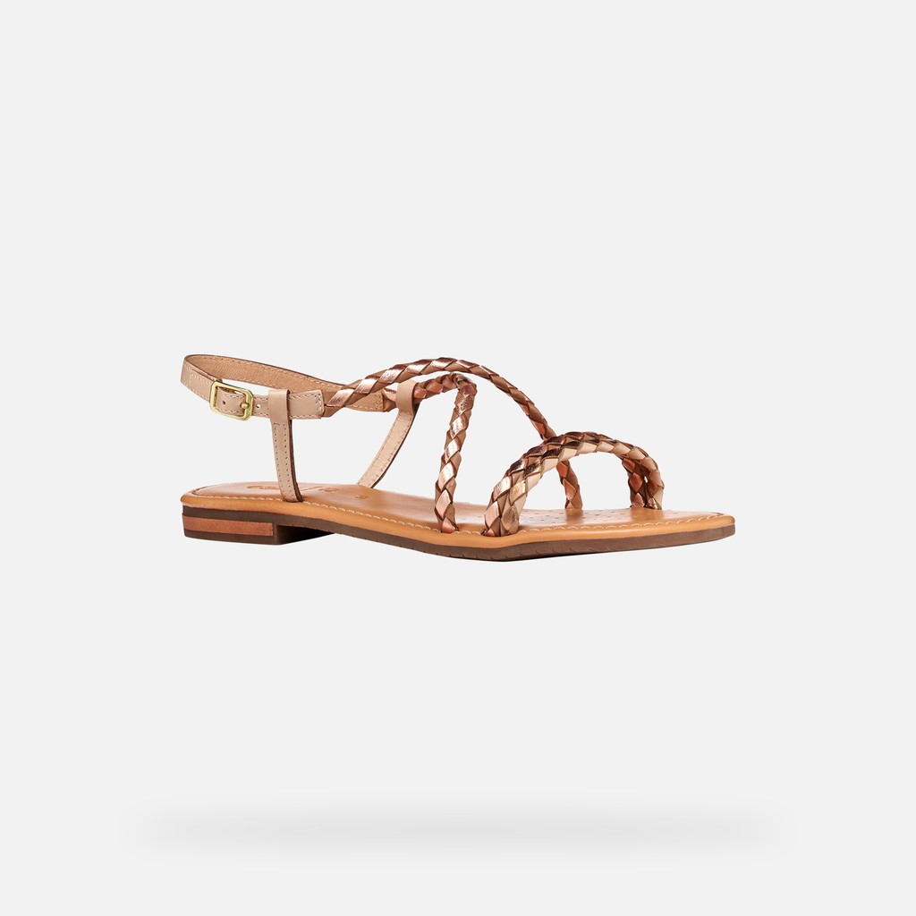 Flat sandals SOZY S WOMAN Beige/Rose gold - image number 2 | GEOX