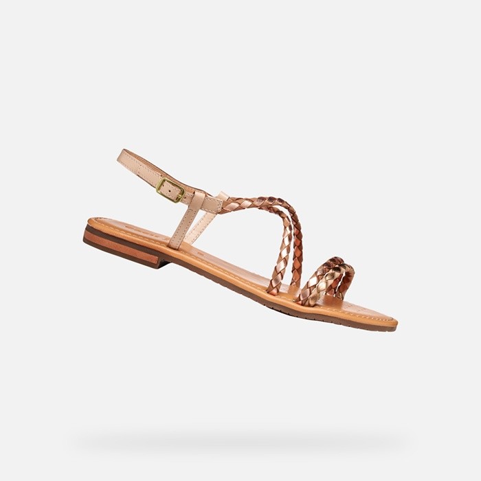 Sandalias planas SOZY S MUJER Beige/Rosa oro | GEOX