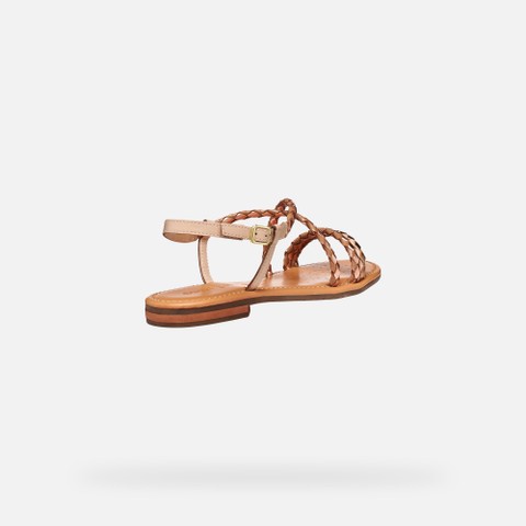 Flat sandals SOZY S WOMAN Beige/Rose gold - image number 4 | GEOX