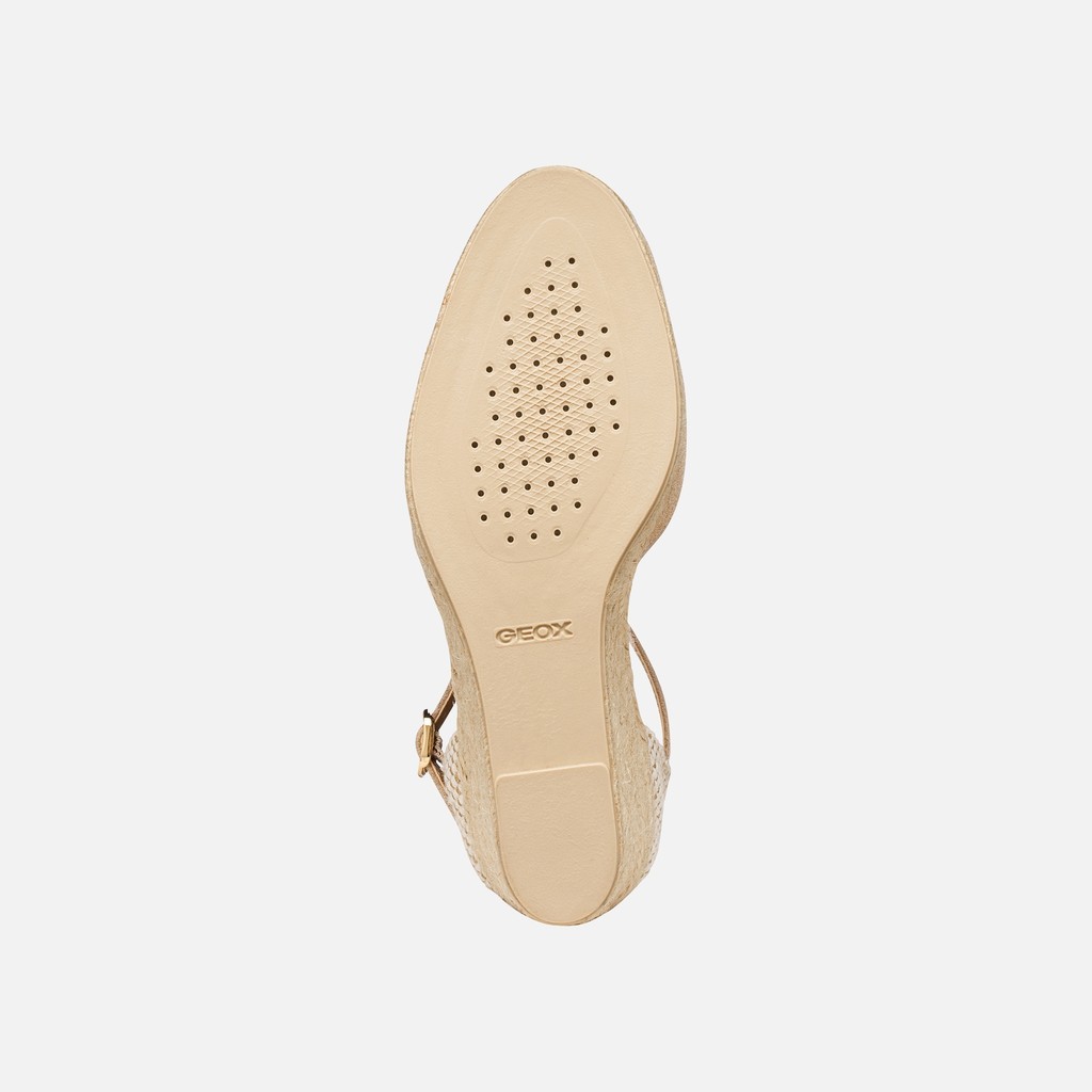 Wedge sandals GELSA LOW WOMAN Light Taupe - image number 6 | GEOX