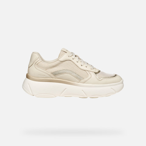 Platform trainers NEBULA 2.0 X WOMAN Papyrus/Light gold - image number 1 | GEOX