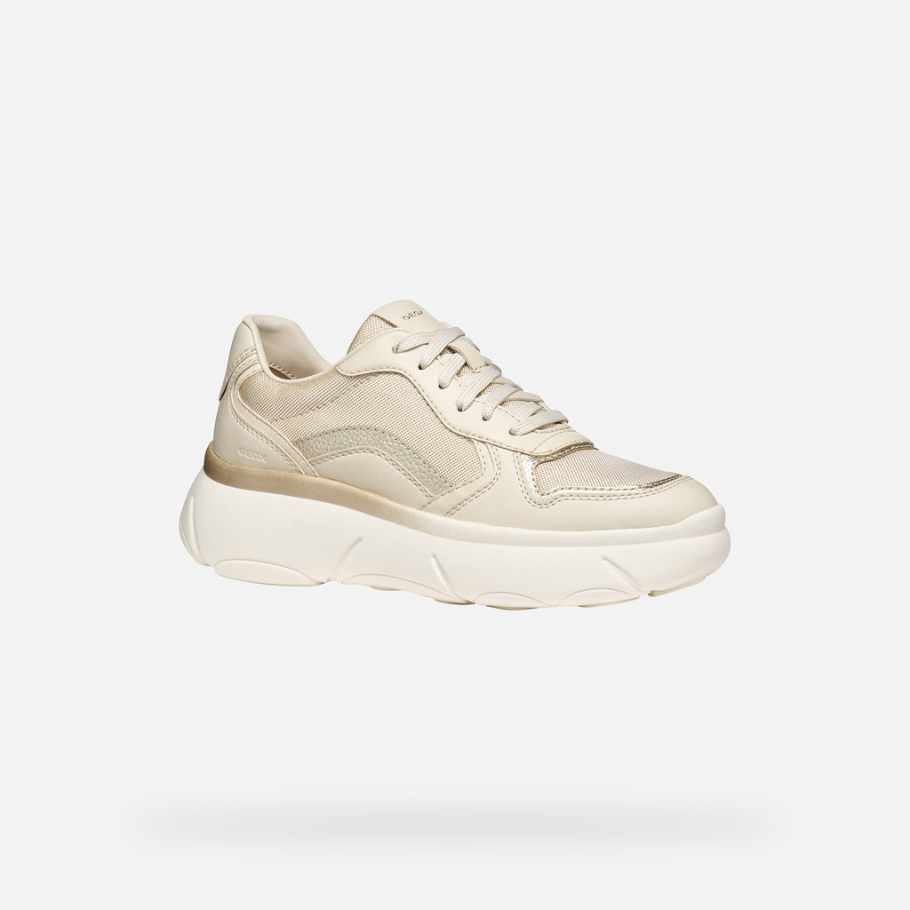 Platform trainers NEBULA 2.0 X WOMAN Papyrus/Light gold - image number 2 | GEOX