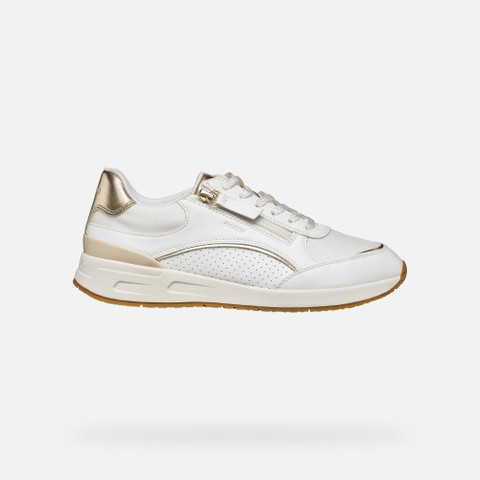 Low top sneakers BULMYA WOMAN White/Light Gold - image number 1 | GEOX