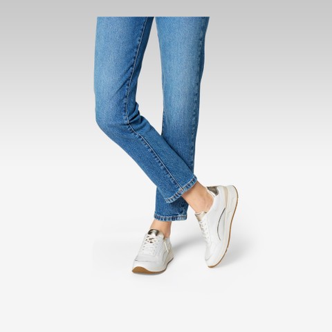 Low top sneakers BULMYA WOMAN White/Light Gold - image number 1 | GEOX