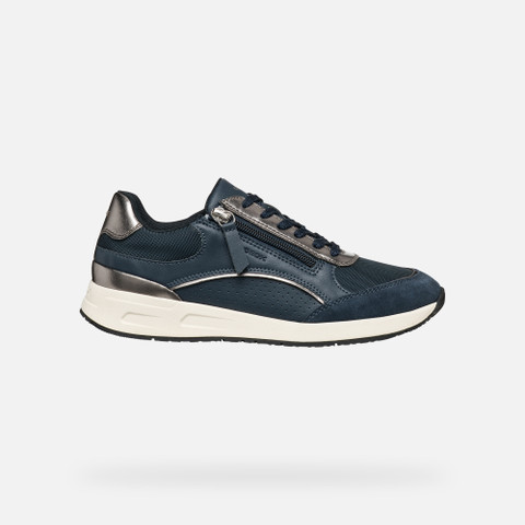 Low top sneakers BULMYA WOMAN Navy/Silver - image number 1 | GEOX