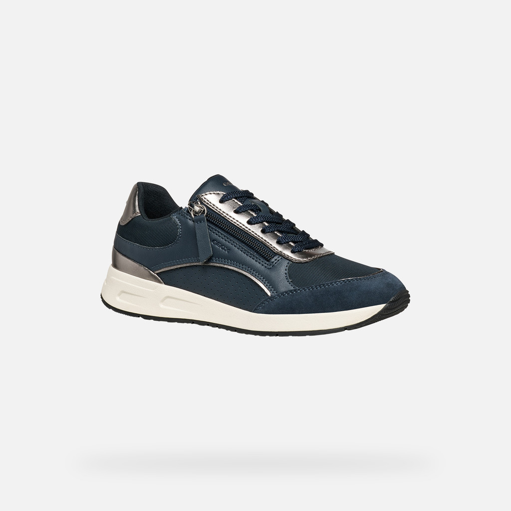 Low top sneakers BULMYA WOMAN Navy/Silver - image number 2 | GEOX