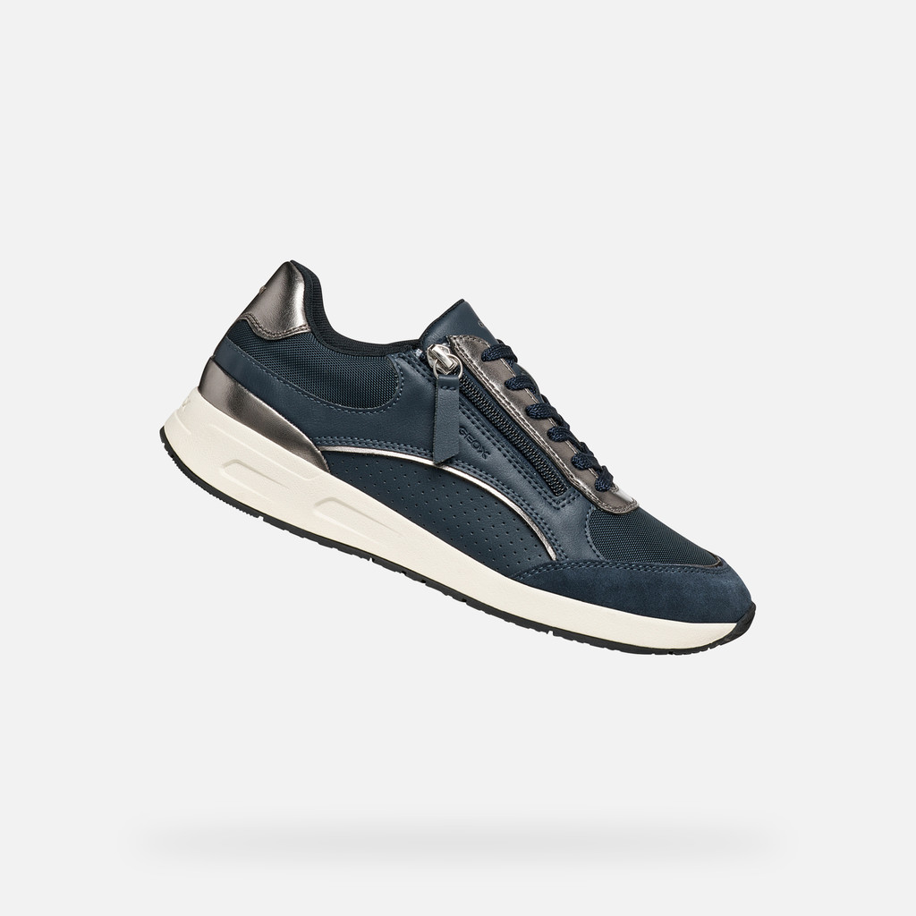Low top sneakers BULMYA WOMAN Navy/Silver - image number 0 | GEOX