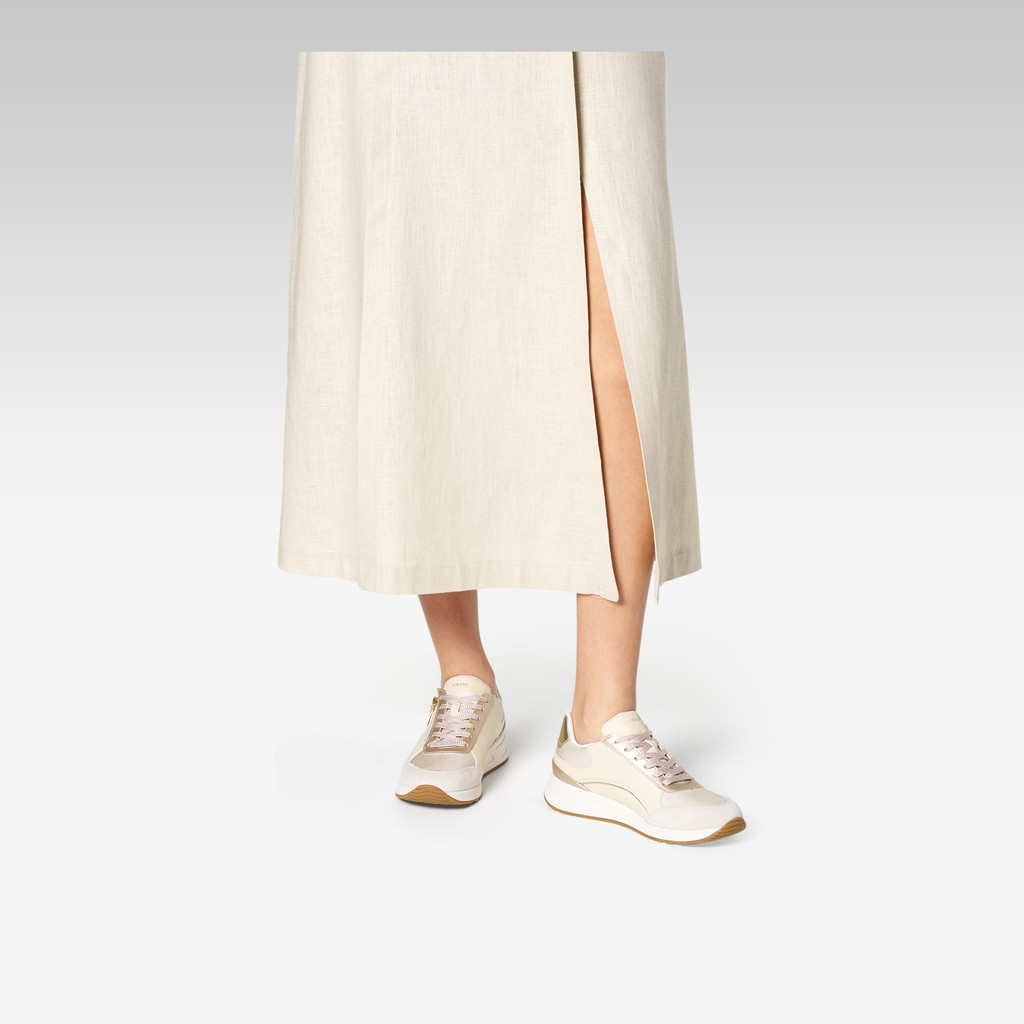Low top sneakers BULMYA WOMAN Papyrus/Light gold - image number 1 | GEOX