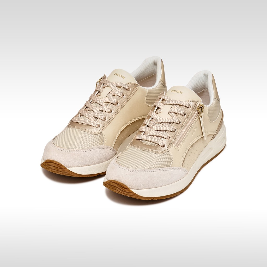 Low top sneakers BULMYA WOMAN Papyrus/Light gold - image number 2 | GEOX
