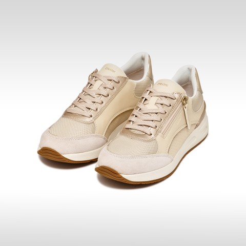 Low top sneakers BULMYA WOMAN Papyrus/Light gold - image number 2 | GEOX