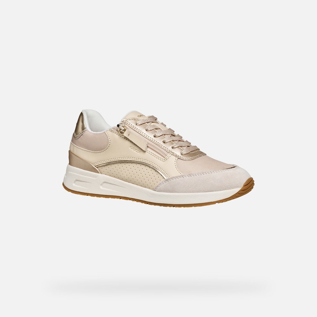 Low top sneakers BULMYA WOMAN Papyrus/Light gold - image number 2 | GEOX