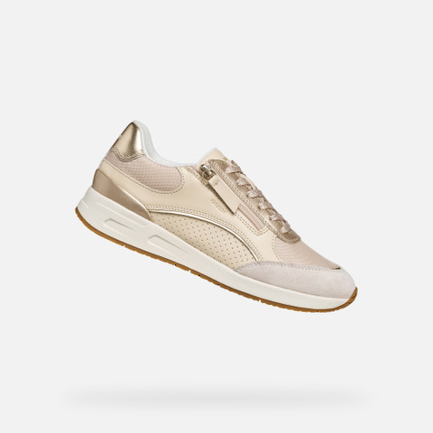 Low top sneakers BULMYA WOMAN Papyrus/Light gold | GEOX
