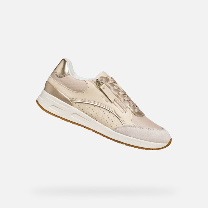 Niedrige Sneakers BULMYA DAME Off-White/Hellgold | GEOX