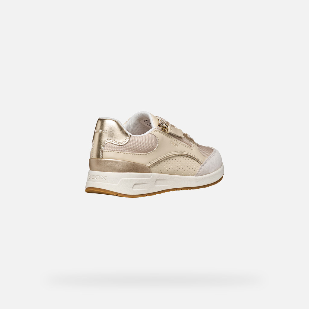 Low top sneakers BULMYA WOMAN Papyrus/Light gold - image number 4 | GEOX