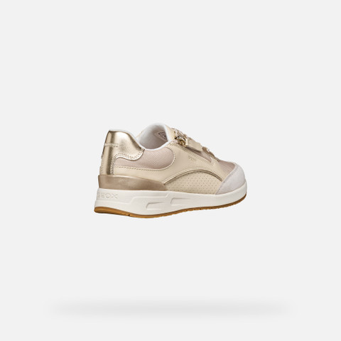 Low top sneakers BULMYA WOMAN Papyrus/Light gold - image number 4 | GEOX