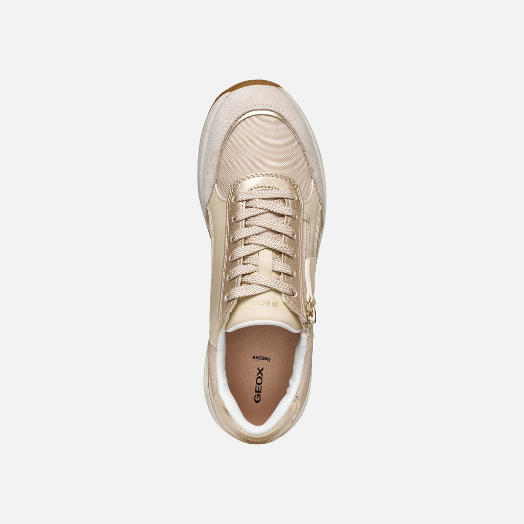 Low top sneakers BULMYA WOMAN Papyrus/Light gold - image number 5 | GEOX