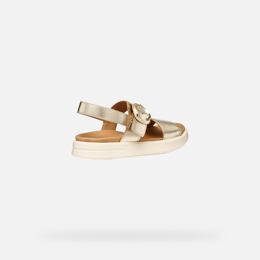 Flat sandals XAND 2S WOMAN Light Gold - image number 4 | GEOX