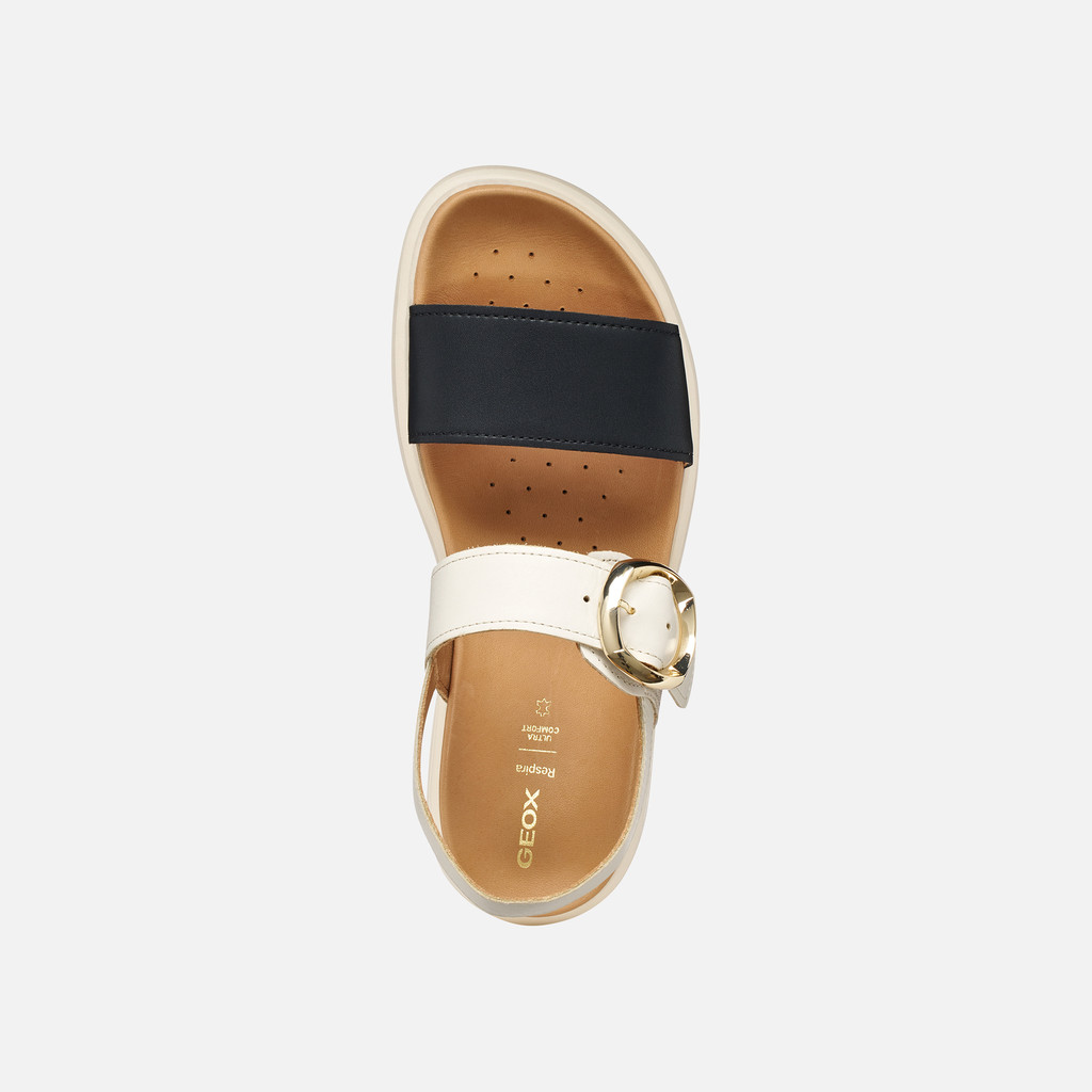 Flat sandals XAND 2S WOMAN Light sand/Black - image number 5 | GEOX
