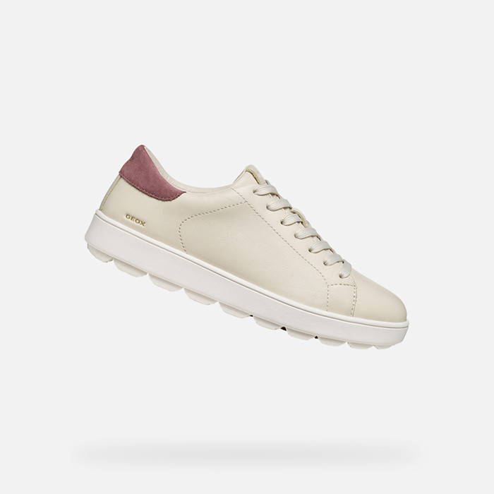 Niedrige Sneakers SPHERICA ECUB-1 B DAME Off-White/Altrosa | GEOX